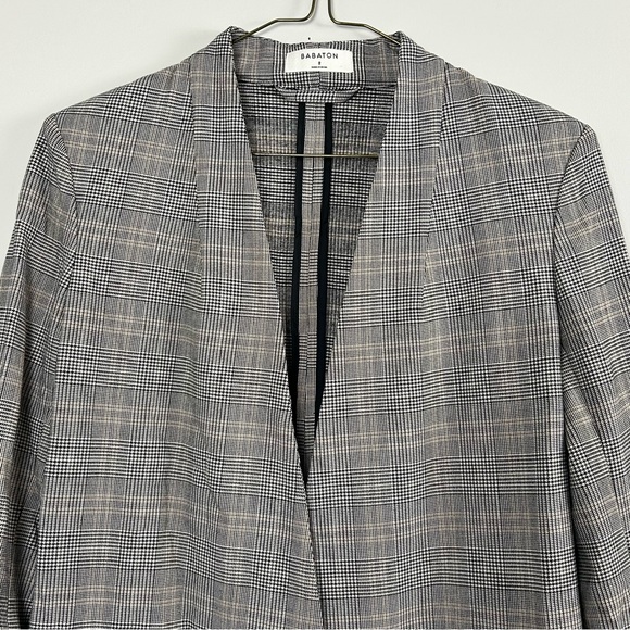 Babaton Power Hip Blazer Size 2 Grey Plaid - Picture 5 of 11